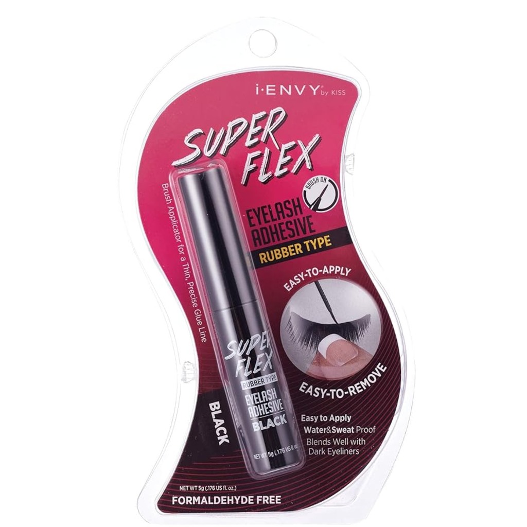 Kiss, i-Envy Super Flex Brush Eyelash Adhesive, Rubber type adhesive for flexible hold, black, 7 g