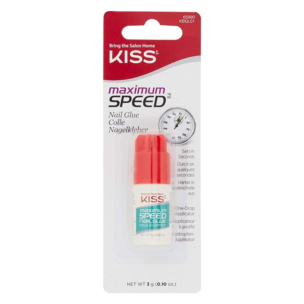 KISS Maximum Speed Nail Glue, Fast-Drying, 3.5g
