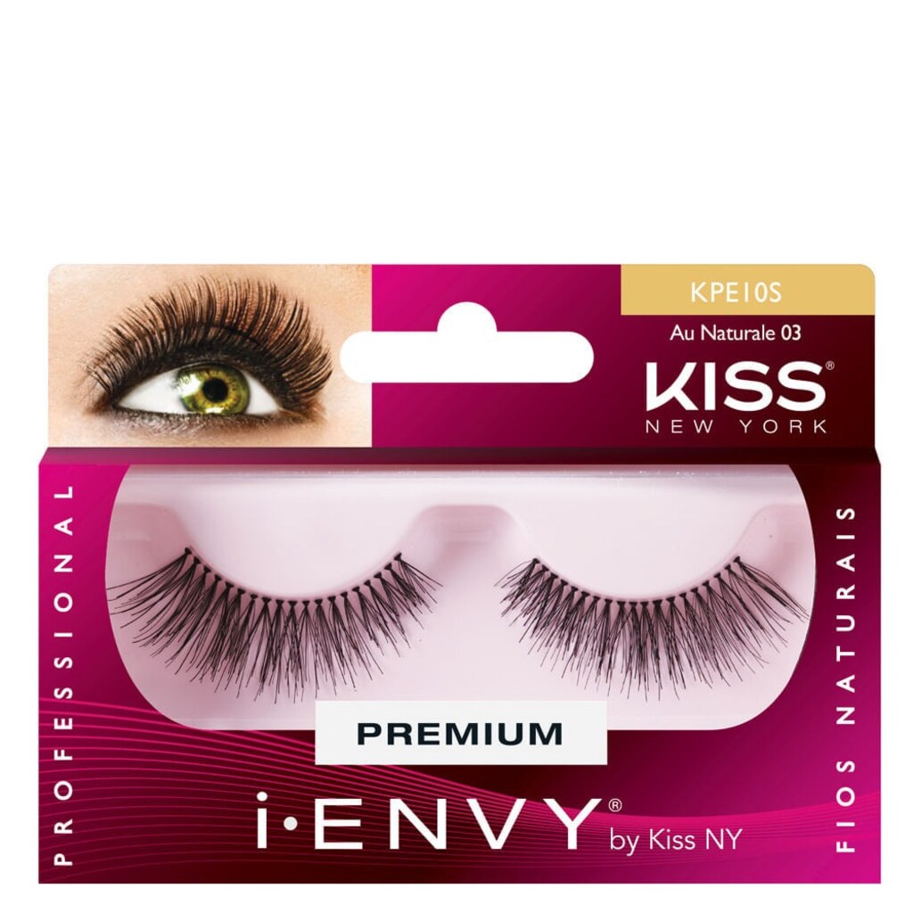 KISS I-Envy Au Naturale Eye Lashes, Remy Hair, Black, Strip Lashes, KPE10