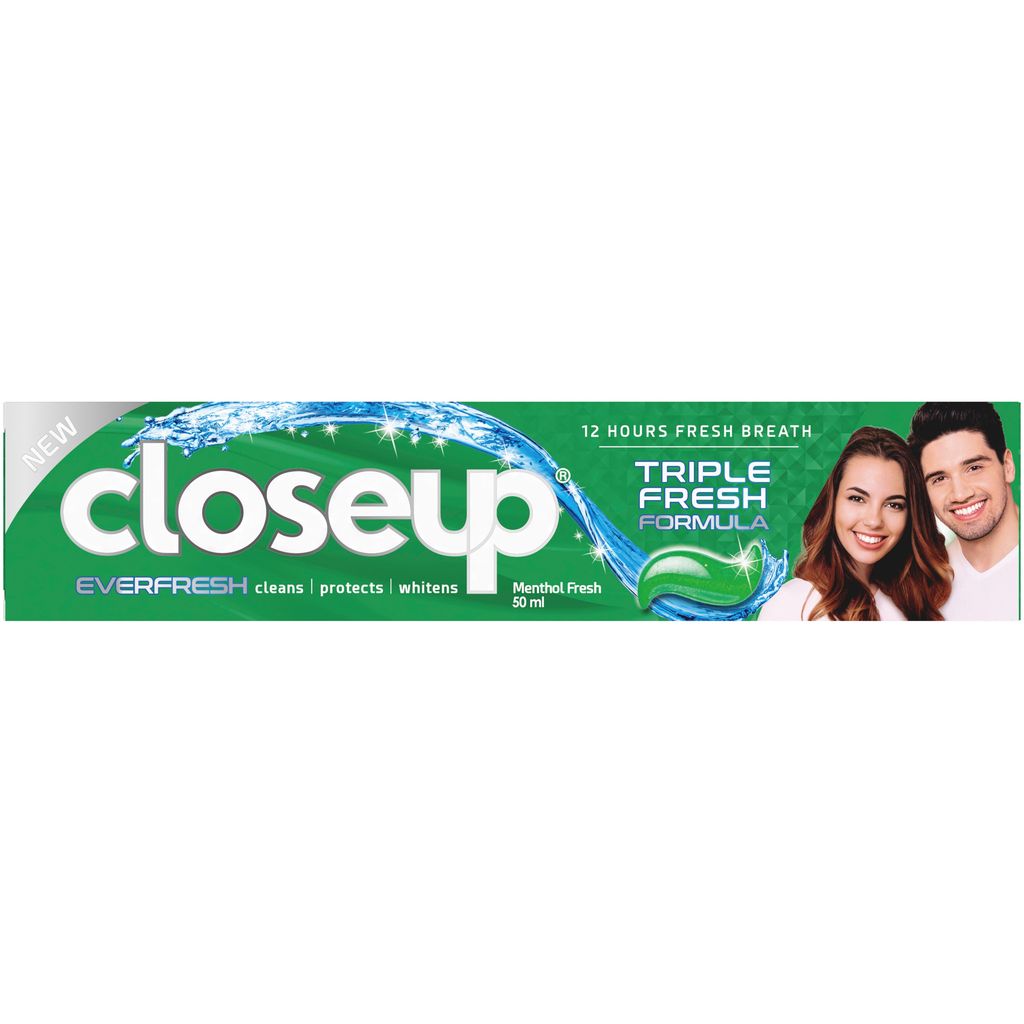 Closeup Triple Fresh Formula Toothpaste, Menthol Fesh, 50ml
