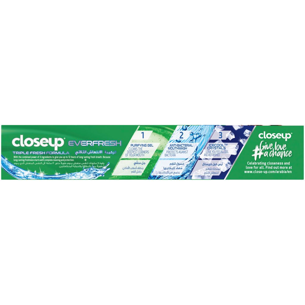 Closeup Triple Fresh Formula Toothpaste, Menthol Fesh, 50ml