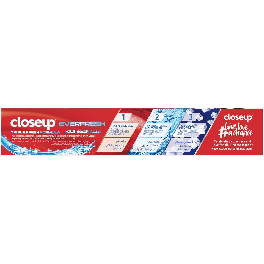 Closeup Triple Fresh Formula Toothpaste, Red Hot, 50ml