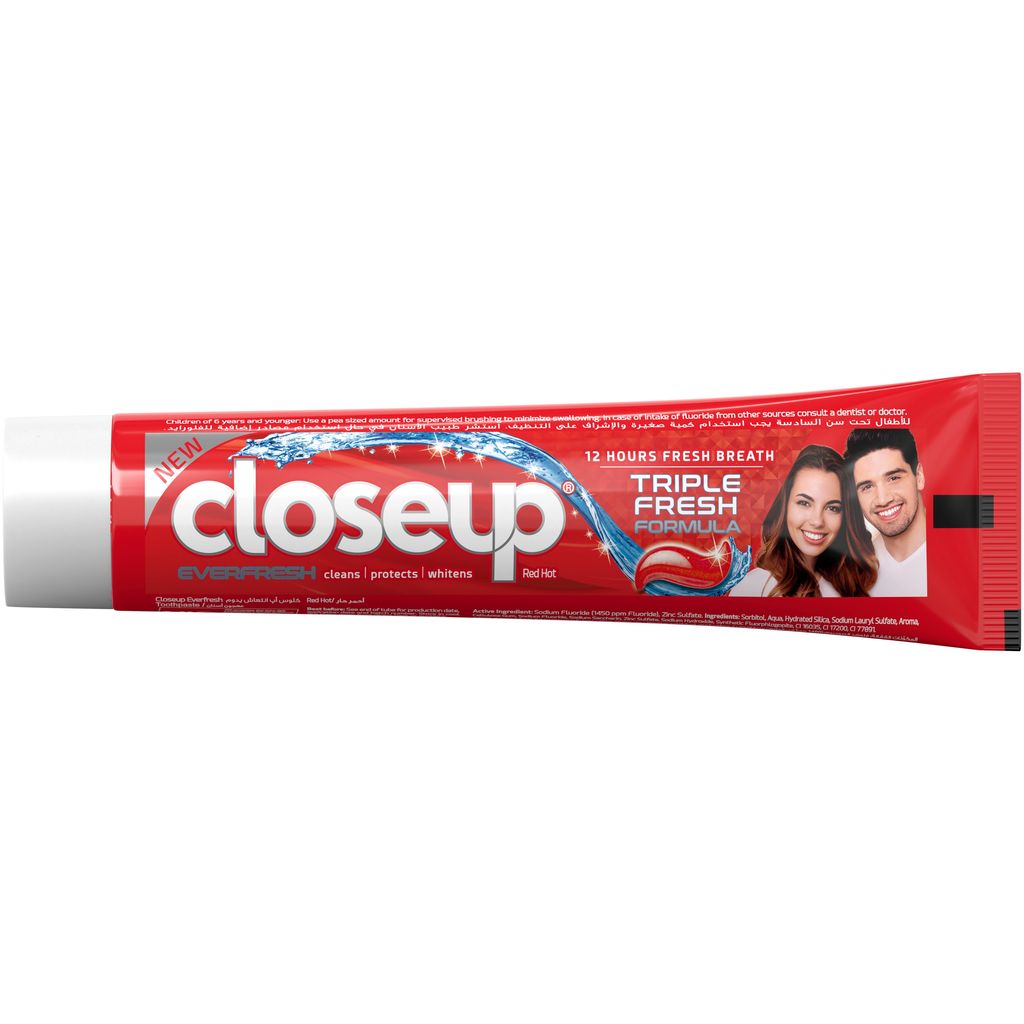 Closeup Triple Fresh Formula Toothpaste, Red Hot, 50ml
