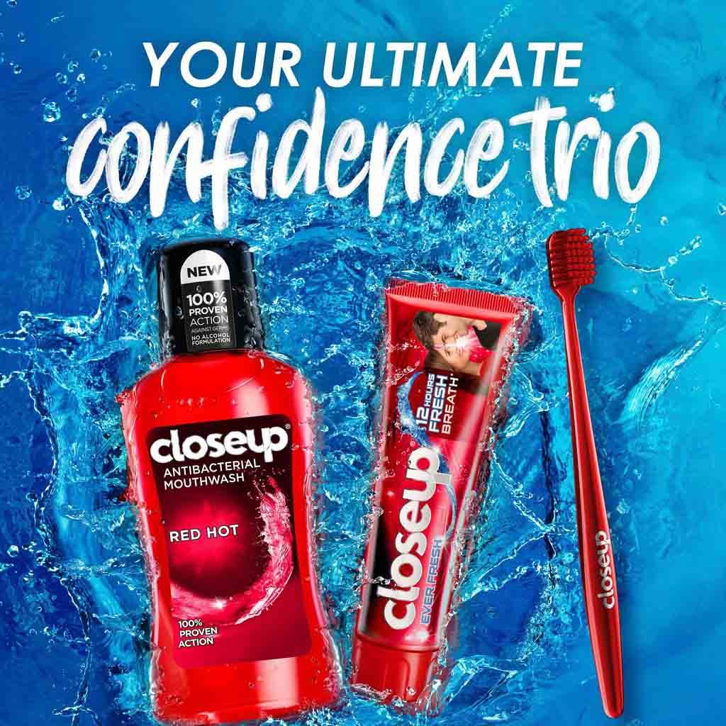 Closeup Triple Fresh Formula Toothpaste, Red Hot, 120ml