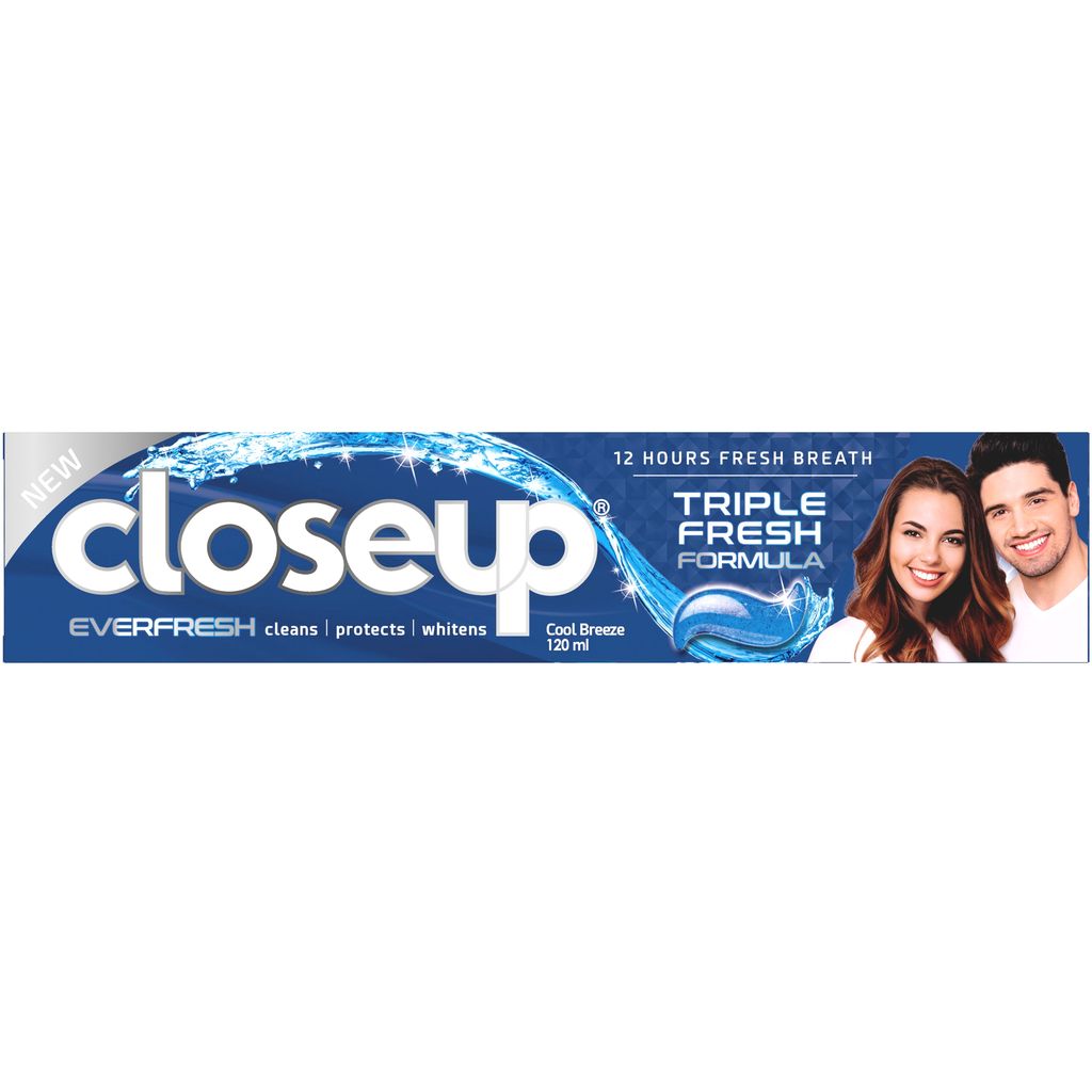 Closeup, Triple Fresh Formula Toothpaste Cool Breeze, Refreshing toothpaste for fresh breath, 120ml
