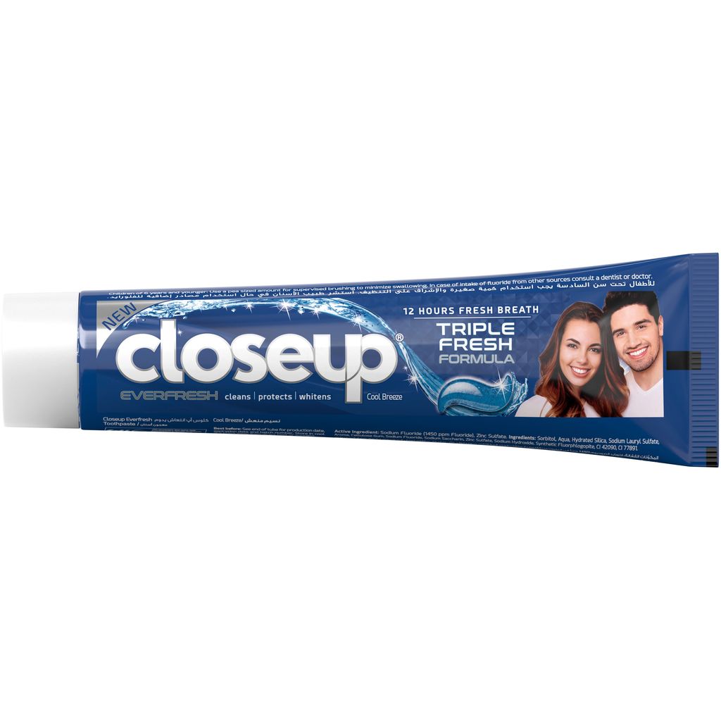 Closeup, Triple Fresh Formula Toothpaste Cool Breeze, Refreshing toothpaste for fresh breath, 120ml