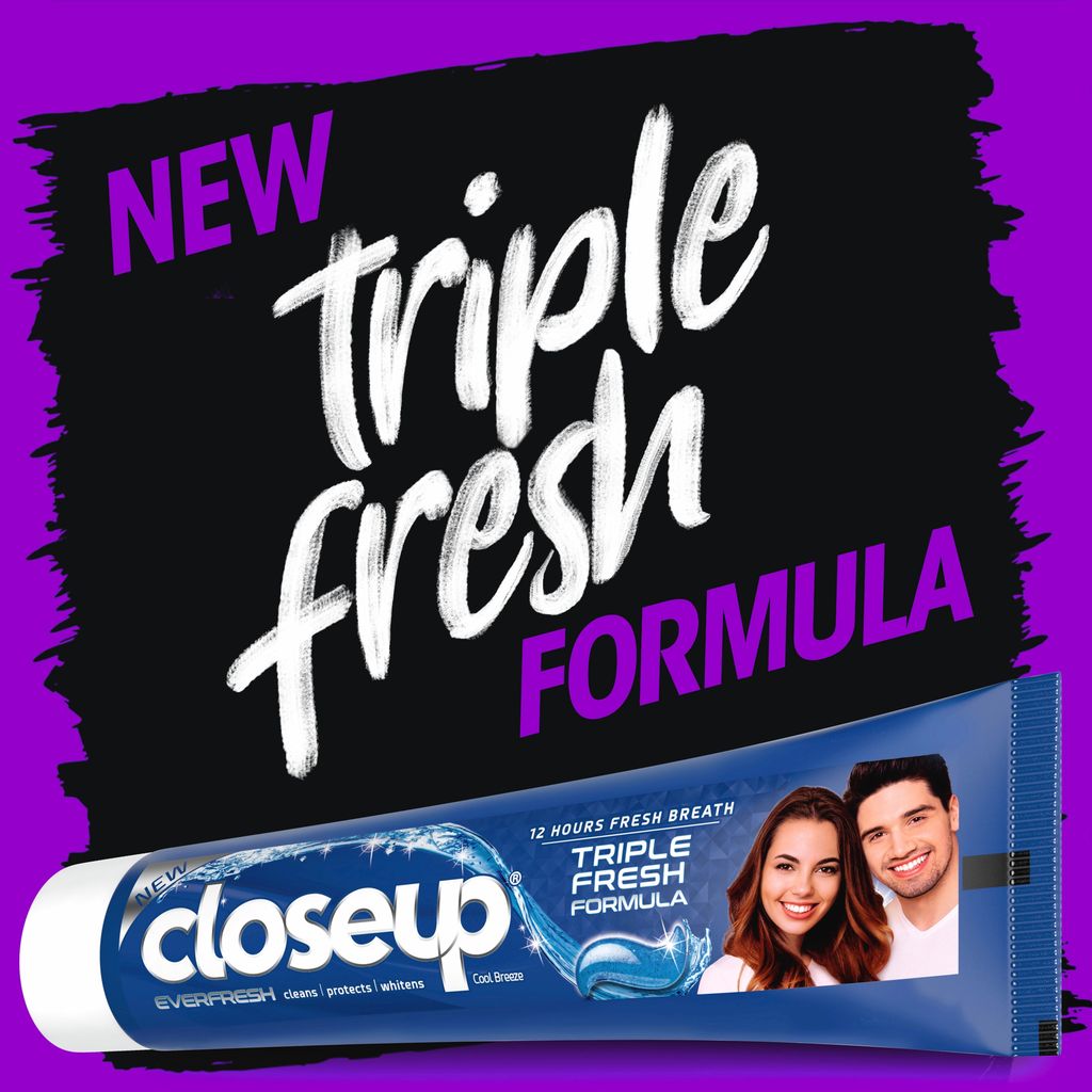 Closeup, Triple Fresh Formula Toothpaste Cool Breeze, Refreshing toothpaste for fresh breath, 120ml