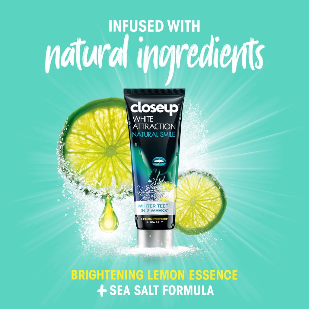 Closeup, Natural Smile Toothpaste, Lemon Essence & Sea Salt, 75ml