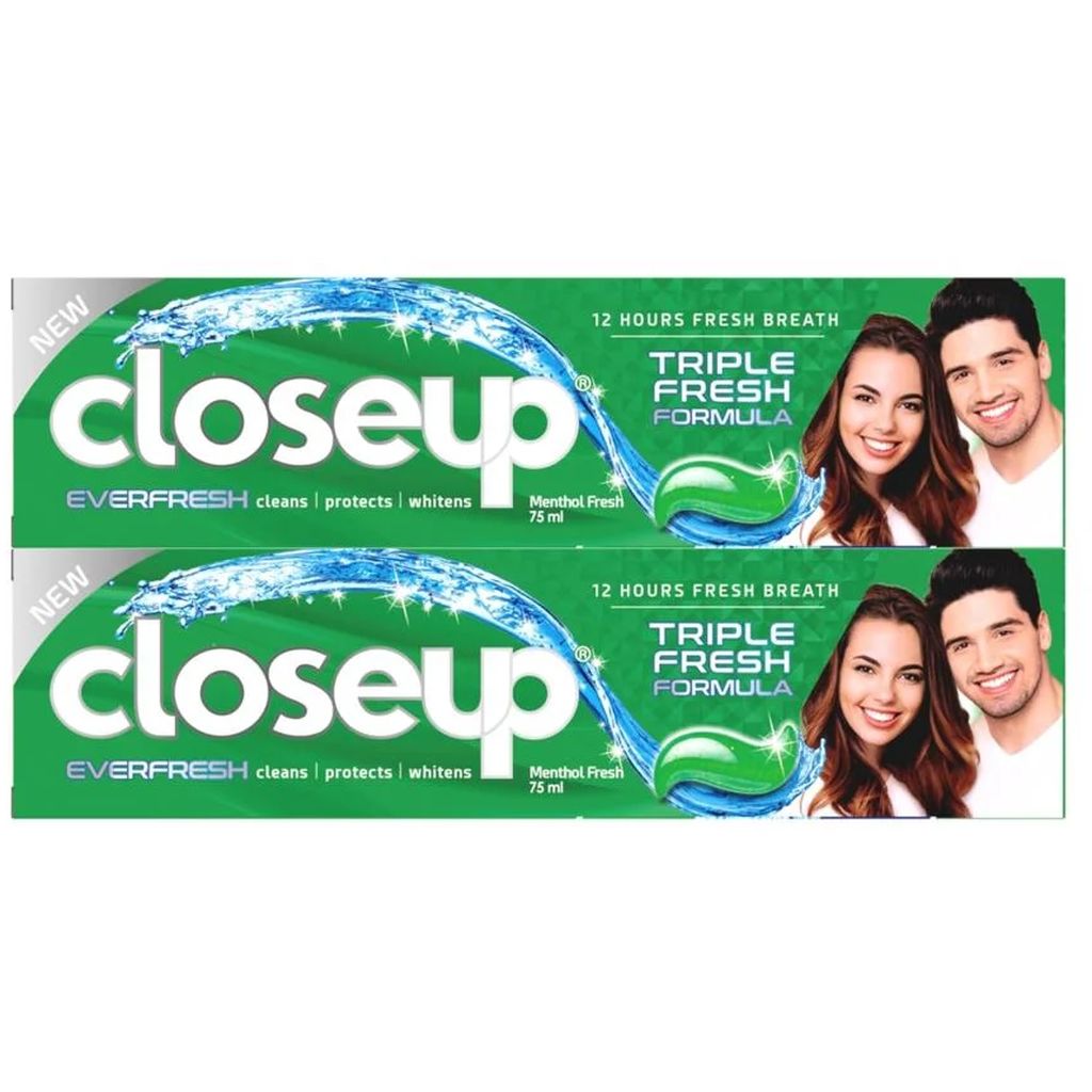 Closeup, Triple Fresh Formula Toothpaste Menthol Fresh, Breath freshening toothpaste with triple action formula, 75 ml