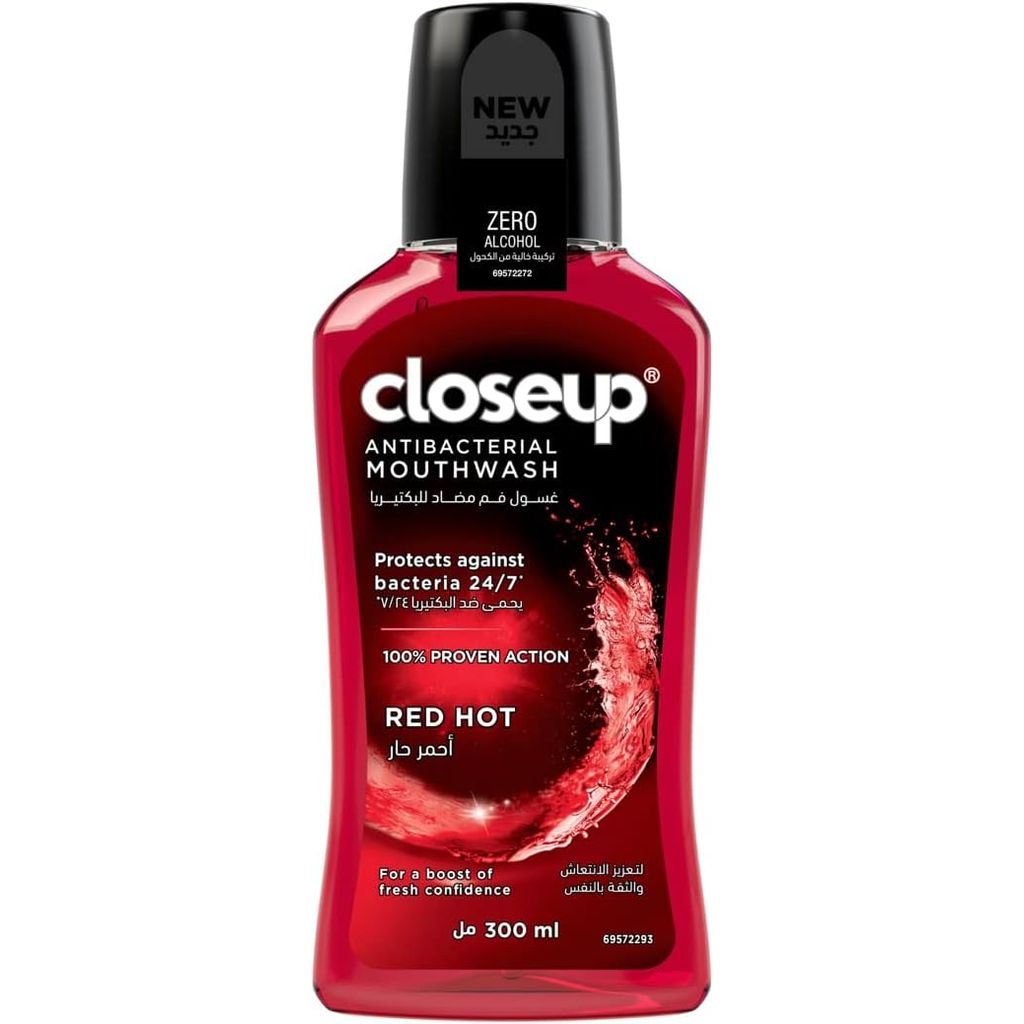 Closeup, Anti-Bacterial Mouthwash Red Hot, Refreshing antibacterial mouth rinse, 300ml