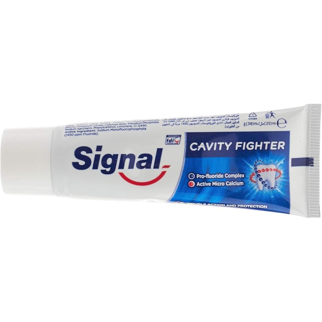Signal, Cavity Fighter Toothpaste, Fluoride toothpaste for cavity protection, 25 ml