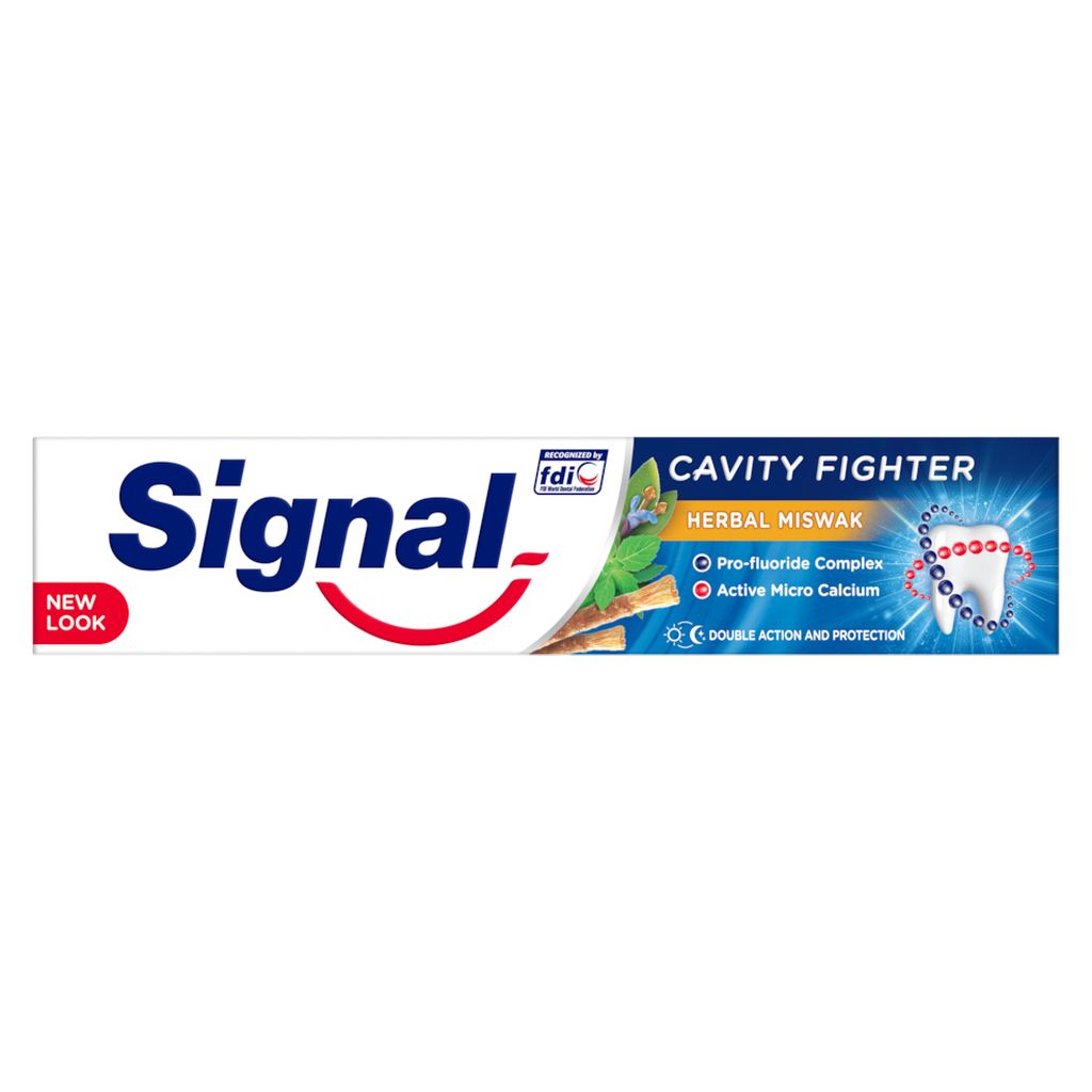 Signal, Cavity Fighter Herbal Miswak Toothpaste, Herbal toothpaste for cavity protection, 120ml