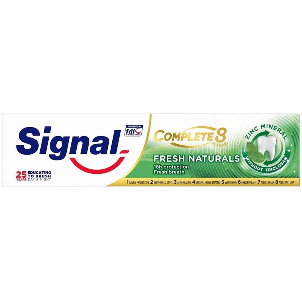 Signal, Complete 8 Fresh Naturals Toothpaste, Multi-benefit toothpaste with natural ingredients, 100ml