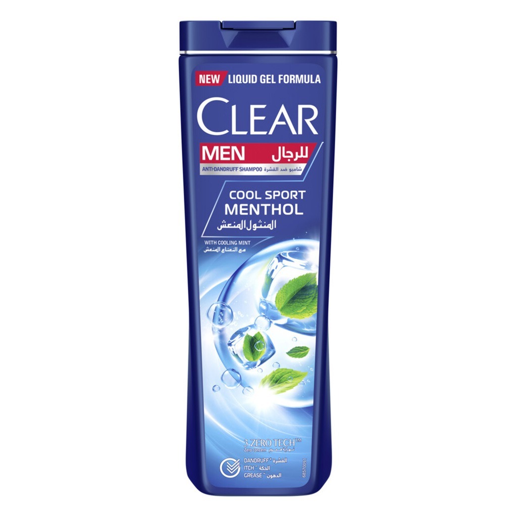 Clear, Shampoo Cool Sport Menthol, Cooling menthol shampoo for active scalp, 12ml