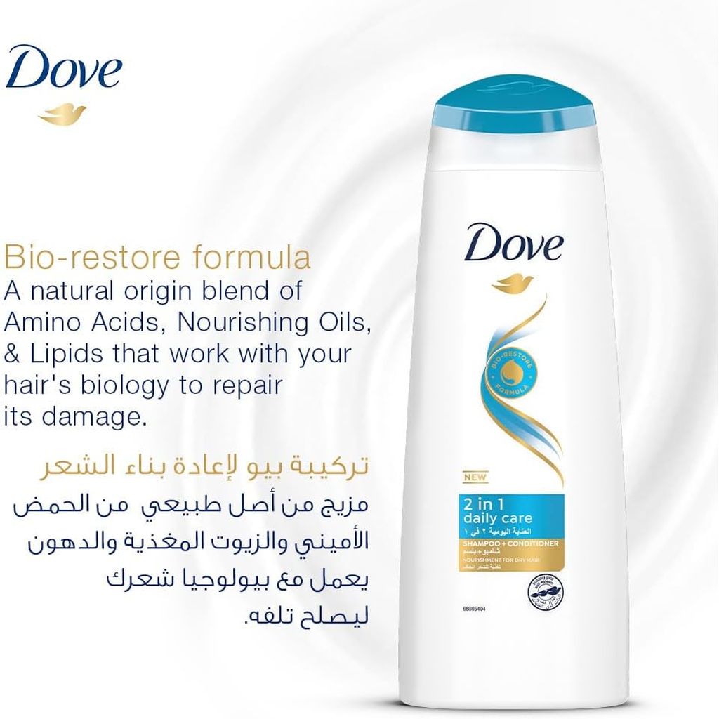 Dove Shamp Dly Care 2In1 L4L 12X400 ml