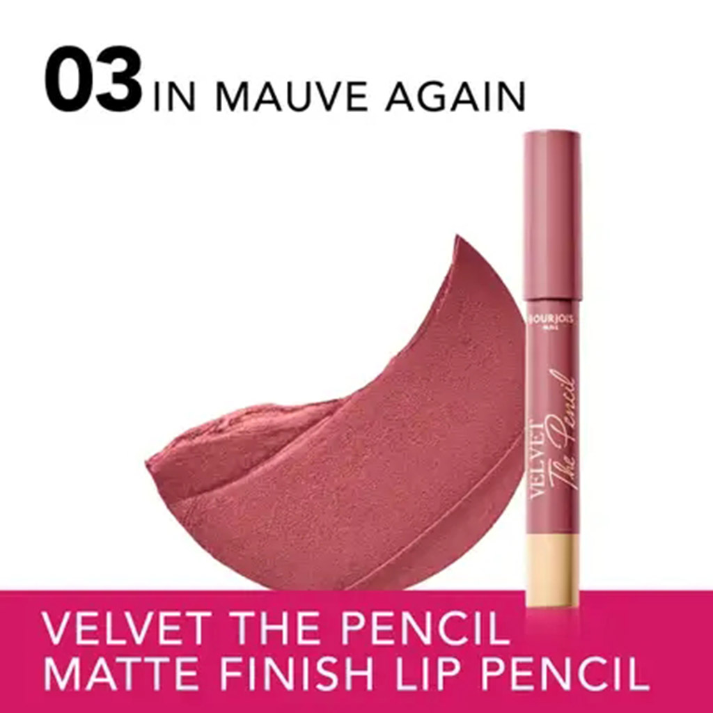 Bourjois, Velvet The Pencil Lip Liner 03 In Mauve Again, Long-lasting mauve lip liner pencil, 3g