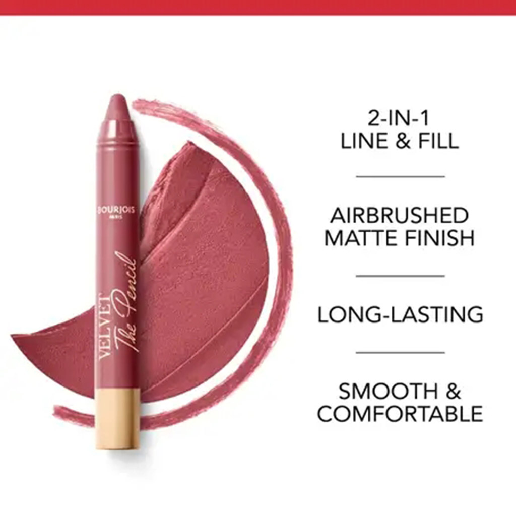 Bourjois, Velvet The Pencil Lip Liner 03 In Mauve Again, Long-lasting mauve lip liner pencil, 3g