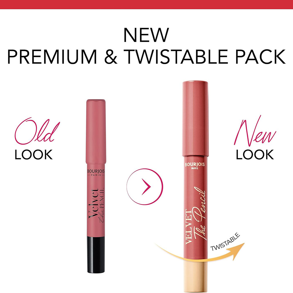 Bourjois, Velvet The Pencil Lip Liner 04 Less Is Brown, Smooth lip liner for precise application, 3g