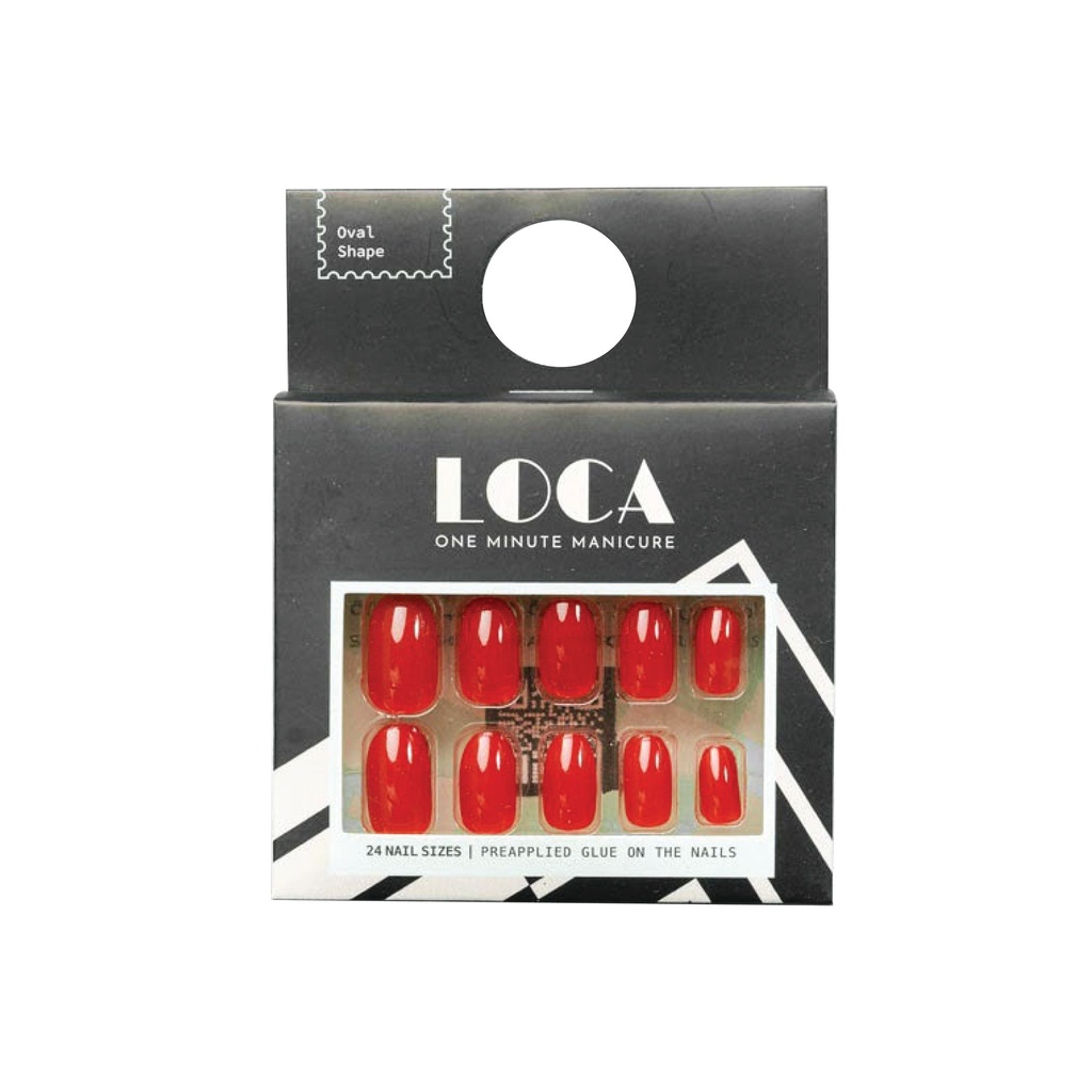 Loca, Oval Shape Press-On Nails M21, Oval style press-on nails for easy application, 24 nails