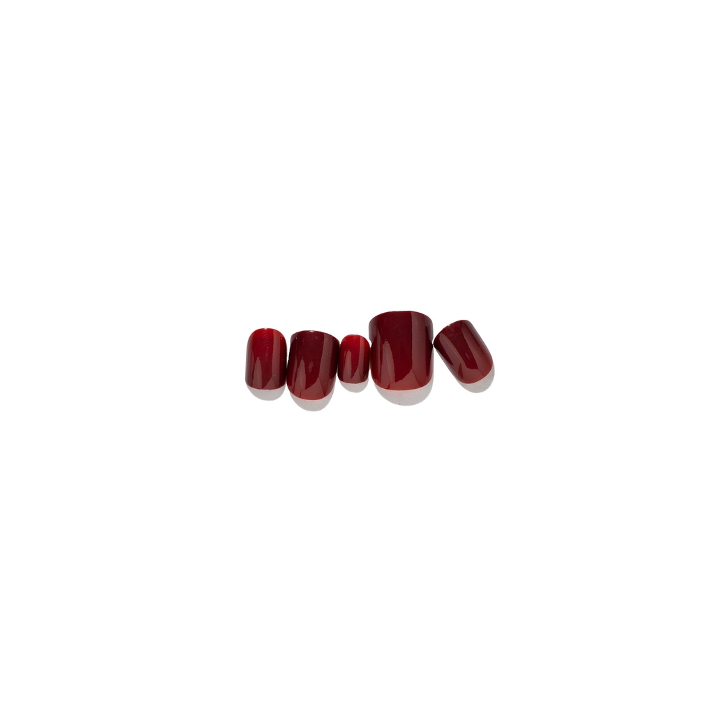 Loca, Nails M11 Deep Red Natural Shape Press On, Deep red natural shaped press-on nails, 24 nails