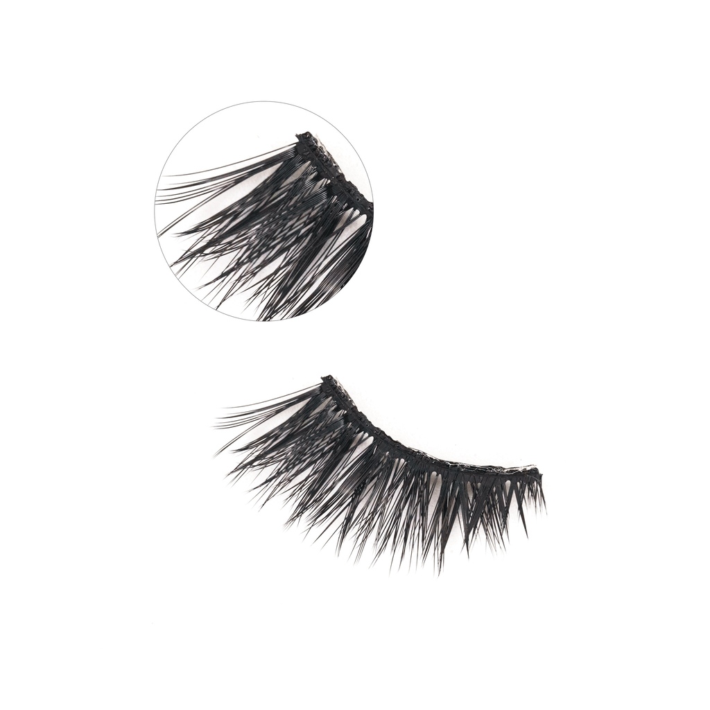 Ousha, Double Lashes #12 Natural Human Hair, Lightweight natural hair false lashes, 50 pcs
