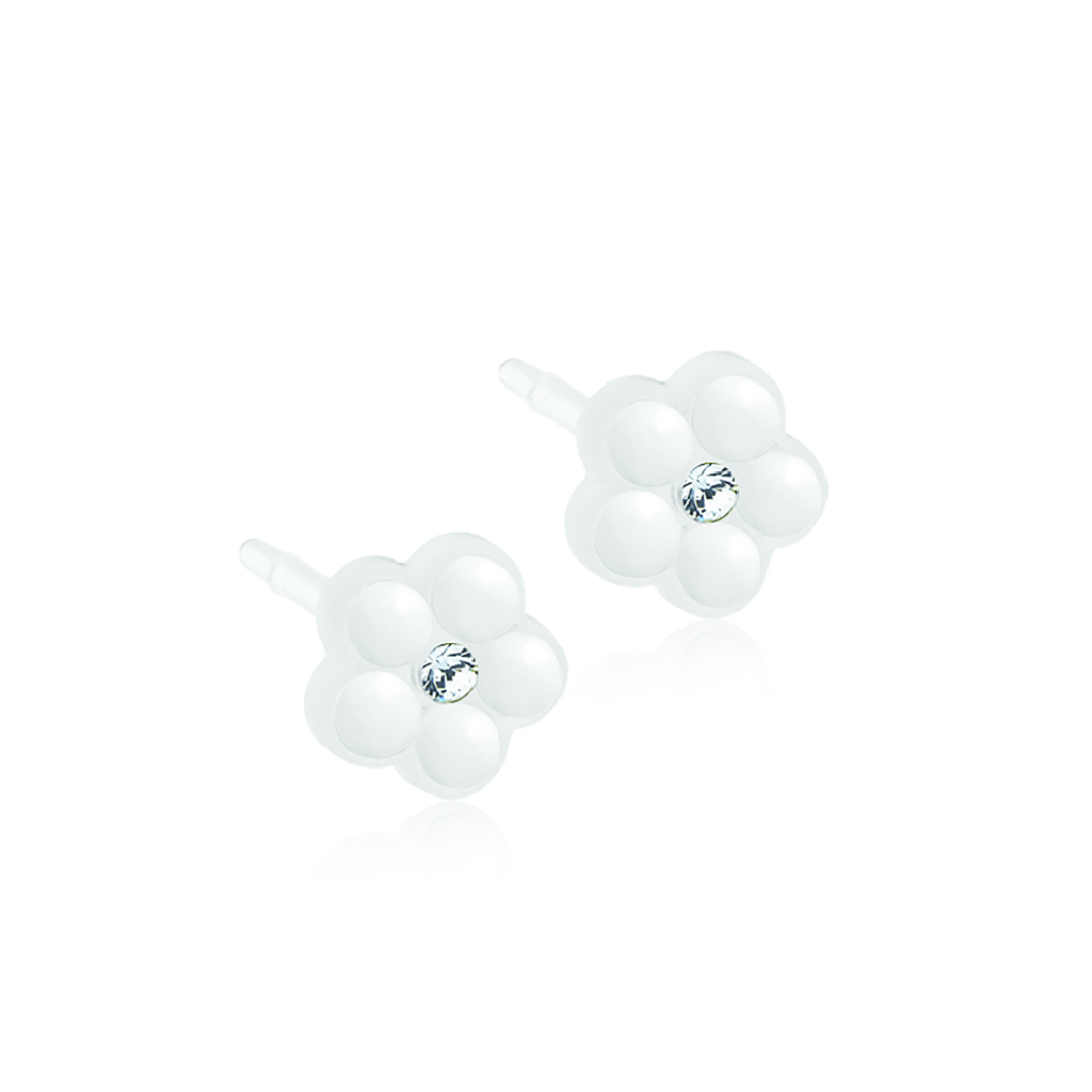 Blomdahl, Pearl earrings, Hypoallergenic white pearl earrings, 6 mm
