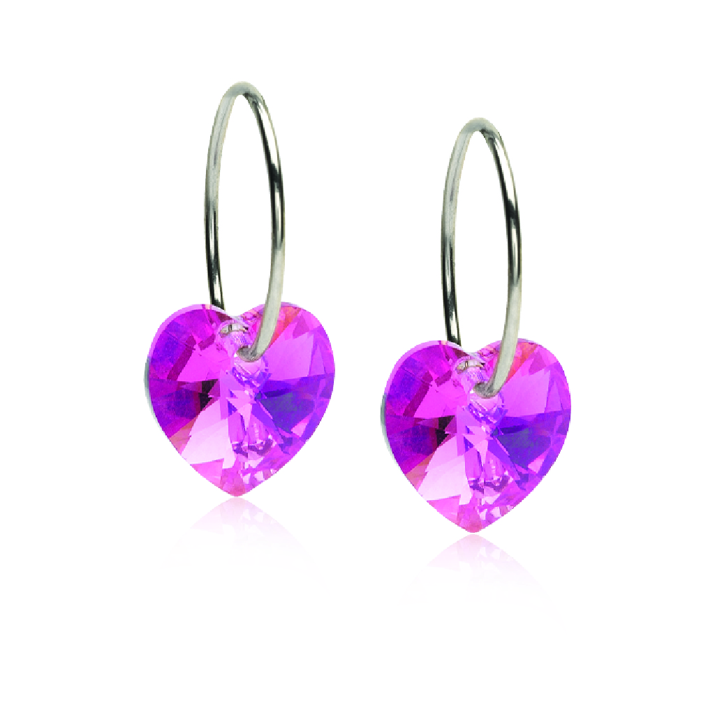 Blomdahl, NT Heart Rose 14 mm, Skin-friendly earring stud