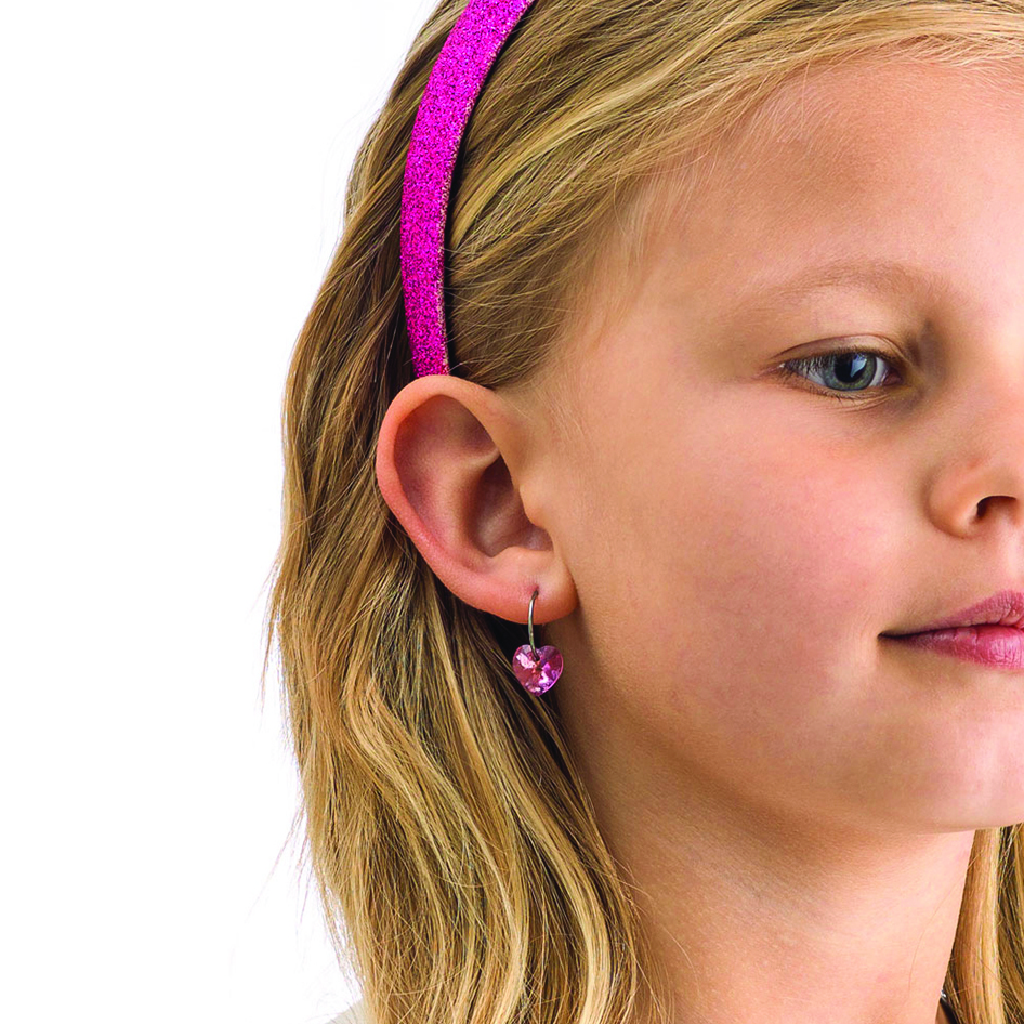 Blomdahl, NT Heart Rose 14 mm, Skin-friendly earring stud