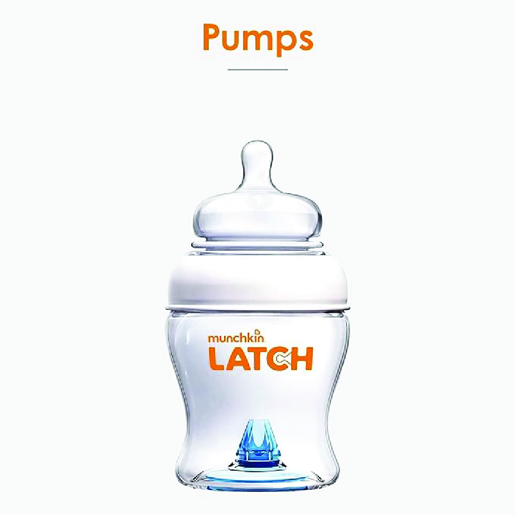 Munchkin, Latch 4oz bottle natural movement teat, Anti-colic baby bottle with natural teat, 4 oz