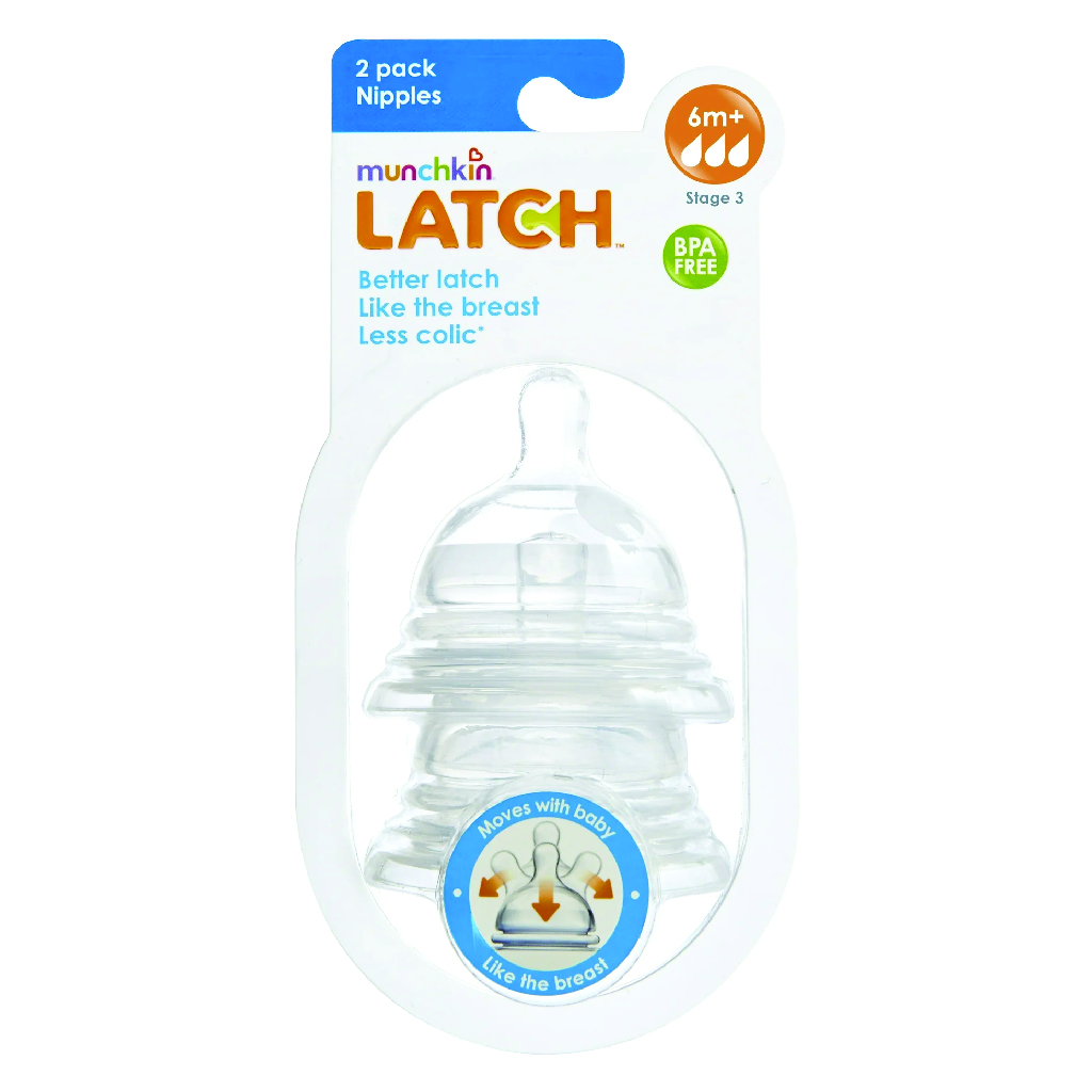 MUNCHKIN LATCH NATURAL MOVEMENT STAGE 3 NIPPLE, 6+ MONTHS