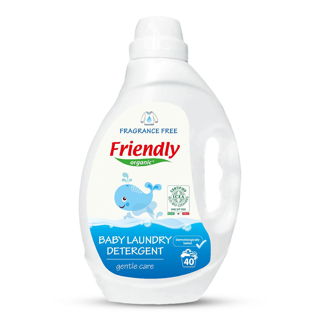 Friendly Organic, Baby Laundry Detergent Perfume Free, Gentle detergent for baby clothes, 2000ml