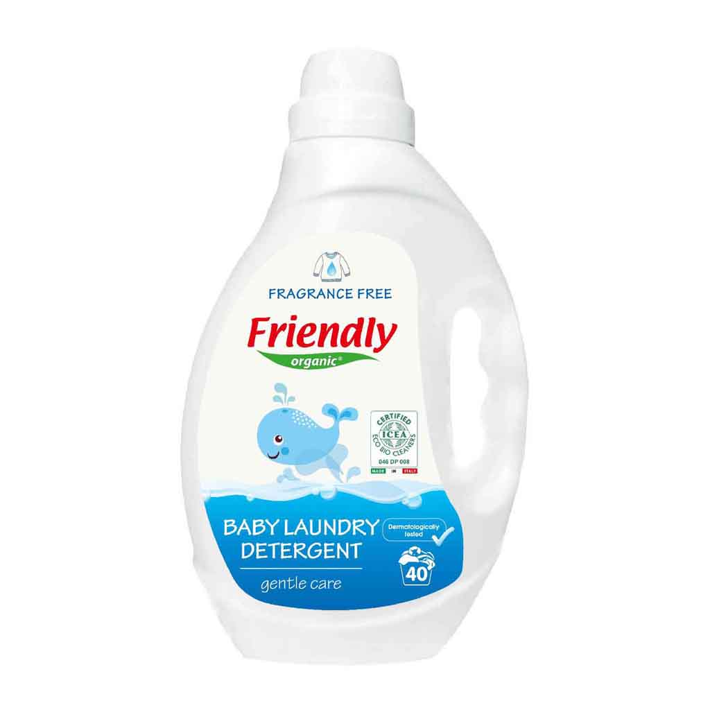 Friendly Organic, Baby Laundry Detergent Perfume Free, Gentle detergent for baby clothes, 2000ml