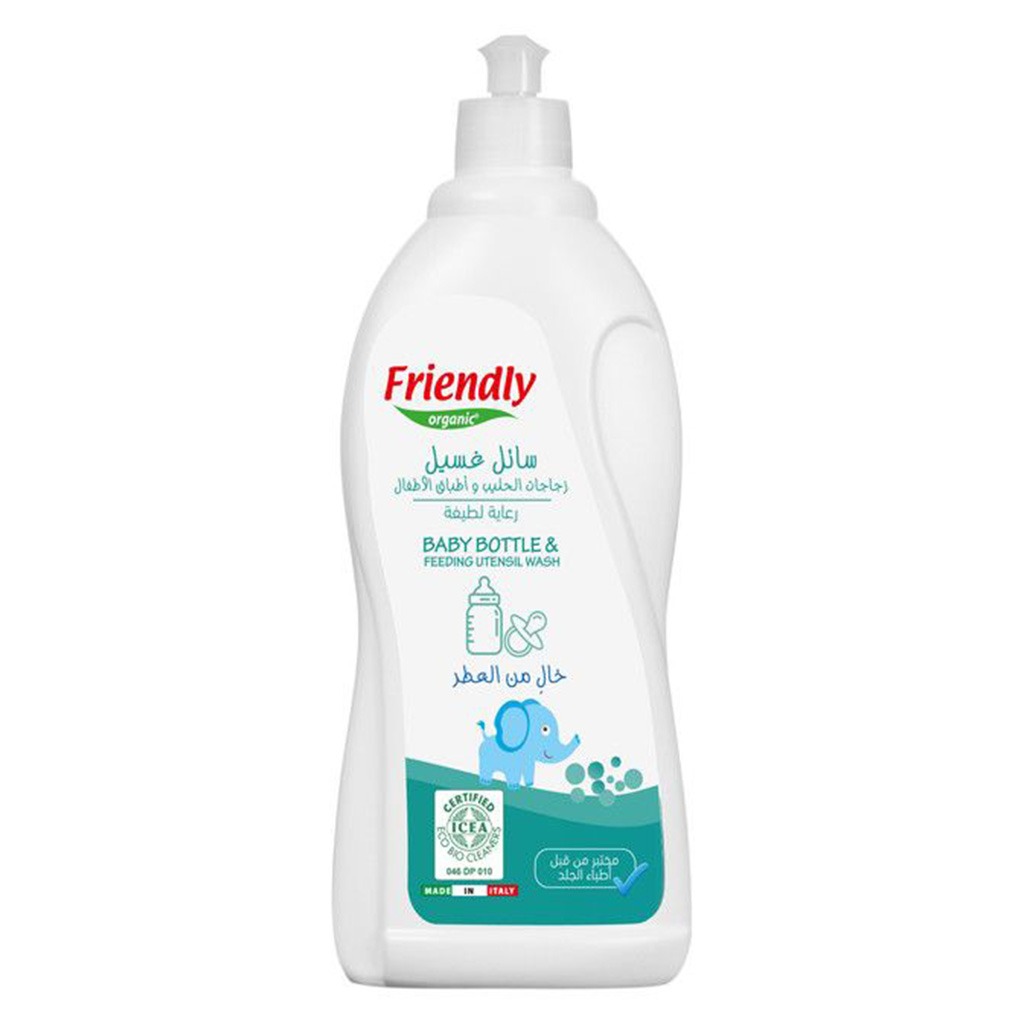 Friendly Organic, Baby Bottle and Feeding Utensils Wash, Gentle cleaning liquid for baby items, 750ml