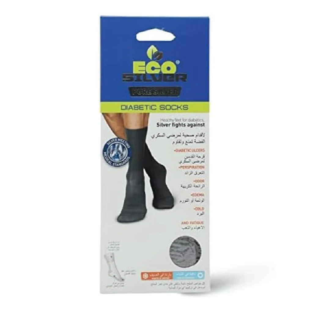 Eco Silver, Eco Silver Diabetic Socks Black, Comfortable diabetic socks, Size 39-42