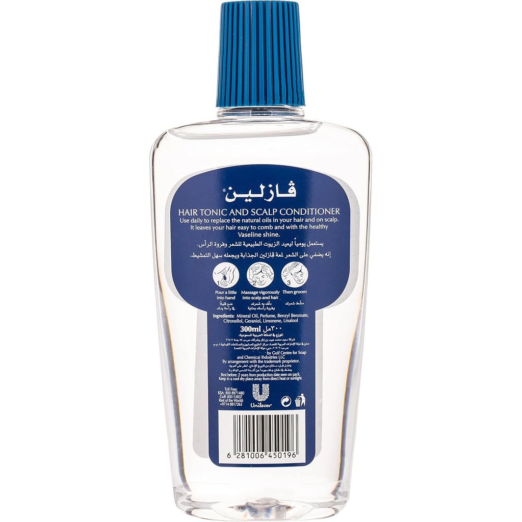 Vaseline, Hair tonic & scalp conditioner, Refreshing tonic with scalp conditioning benefits, 300 ml