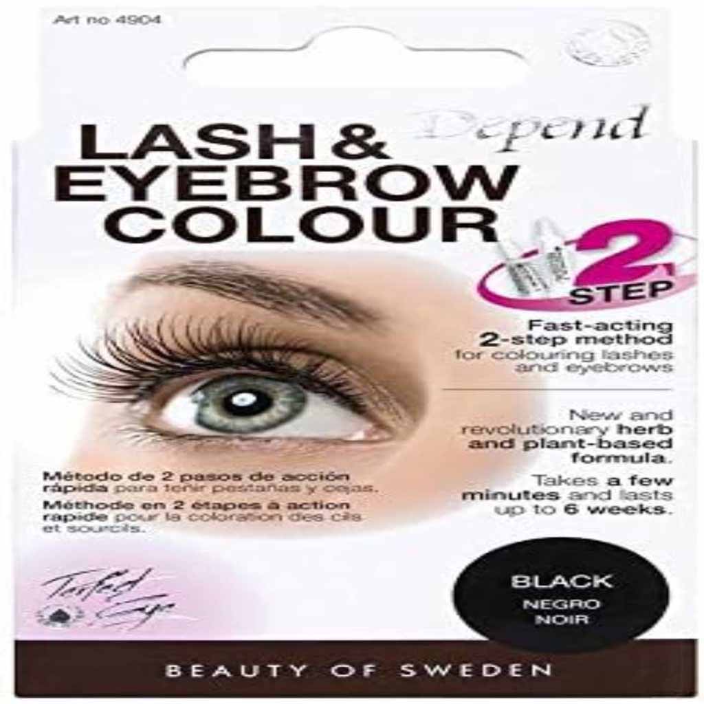 Depend, Lash and eyebrow color black, Long-lasting black tint for lashes and brows
