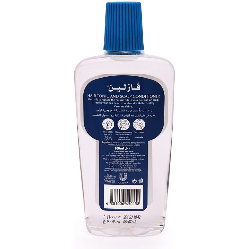 Vaseline, Hair Tonic & Scalp Conditioner, Revitalizing tonic for healthy scalp and hair, 100 ml
