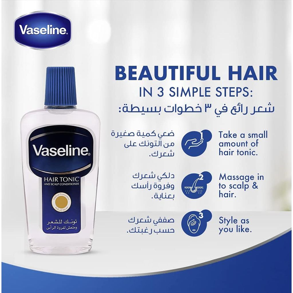Vaseline, Hair Tonic & Scalp Conditioner, Revitalizing tonic for healthy scalp and hair, 100 ml