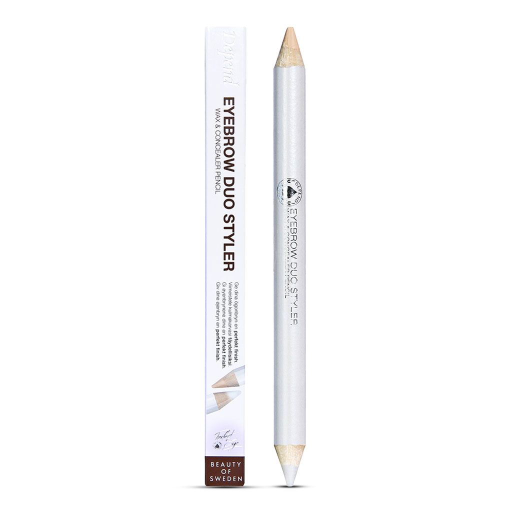 Depend, Eyebrow Wax and Concealer Pencil, Dual-action formula for shaping and concealing brows