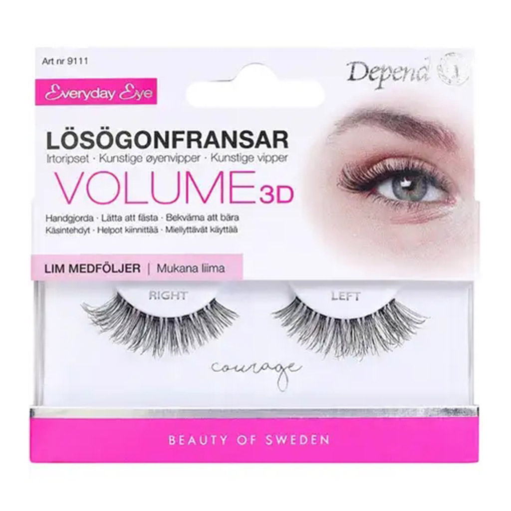 Depend, Wispy Artificial Eyelashes with Glue, Lightweight false lashes with adhesive