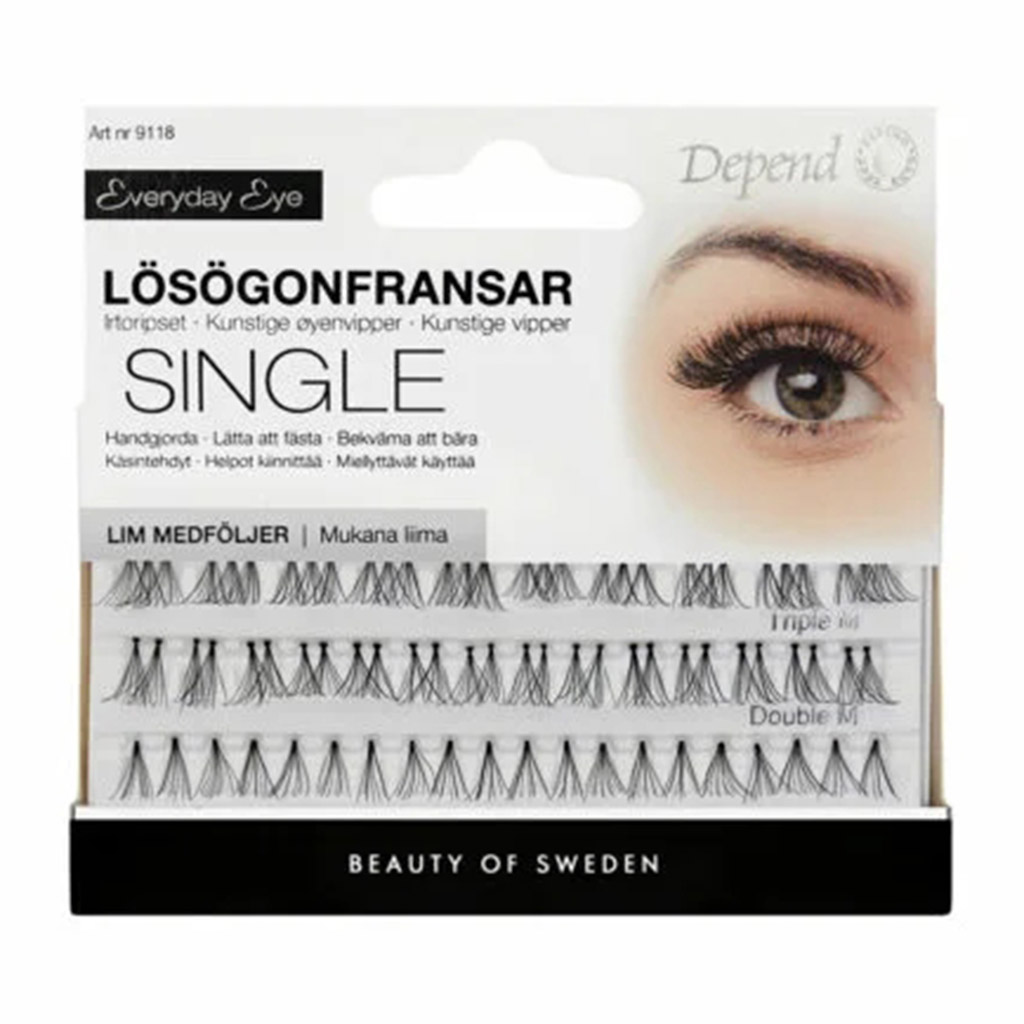 Depend, Wispy artificial eyelashes with glue Elegance, Lightweight natural-looking false lashes