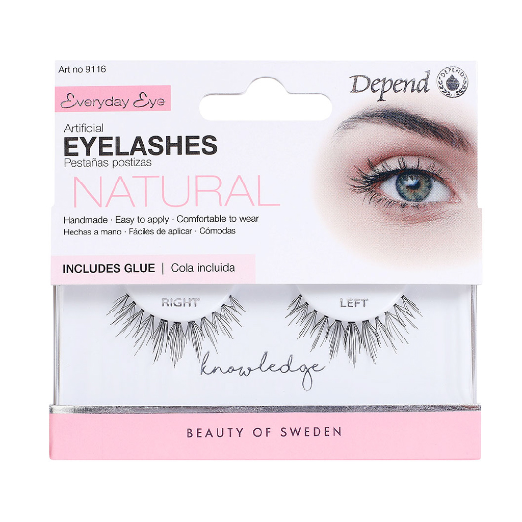 Depend, Artificial eyelashes with glue intelligence, Natural look eyelash set with adhesive