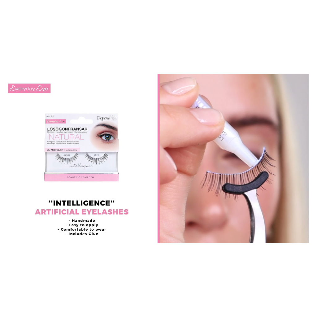 Depend, Artificial eyelashes with glue intelligence, Natural look eyelash set with adhesive