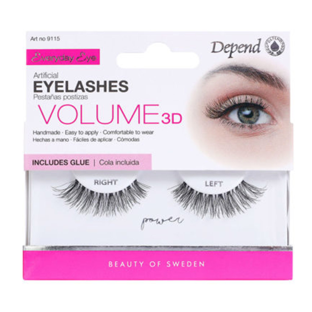 Depend, Wispy Artificial Eyelashes with Glue - Power, Voluminous false eyelashes with adhesive