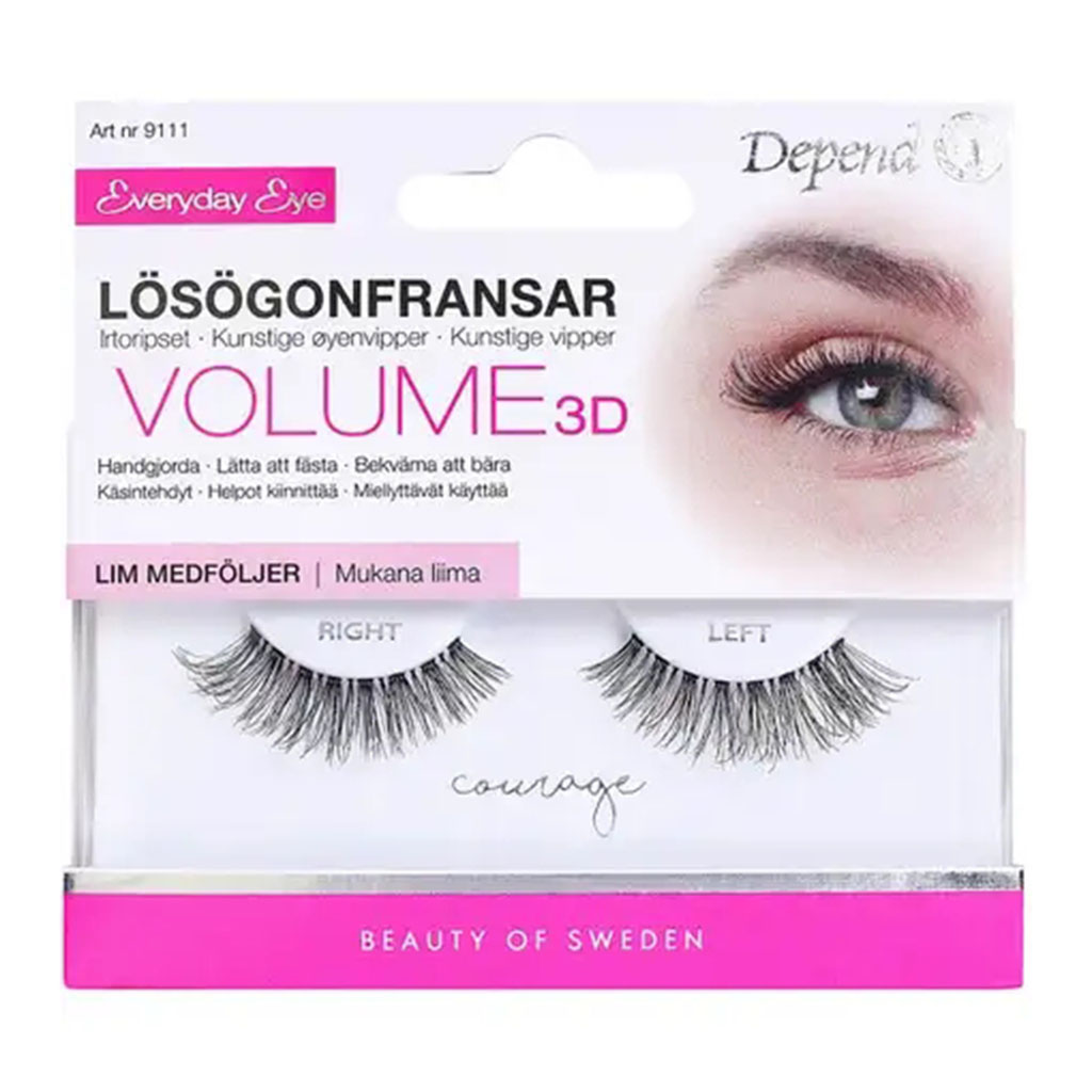 Depend, Wispy Artificial Eyelashes with Glue, Natural-looking wispy false eyelashes with adhesive