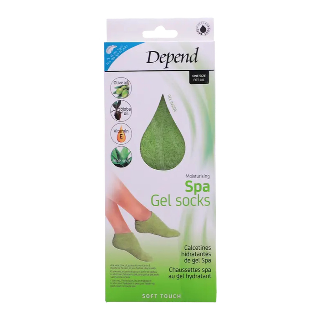 Depend, Spa Gel Socks, Moisturizing gel socks for soft and smooth feet