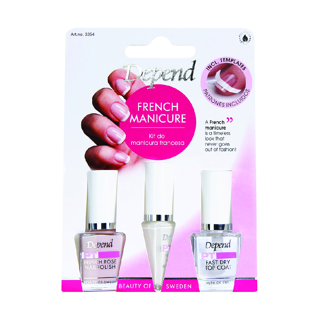 Depend, Nail Care Fransk Manikyr Kit, Complete French manicure nail care kit