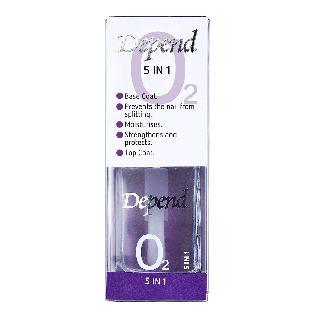 Depend, Nail Care O2 5-in-1 Treatment, Multi-action nail treatment for healthy nails, 10ml