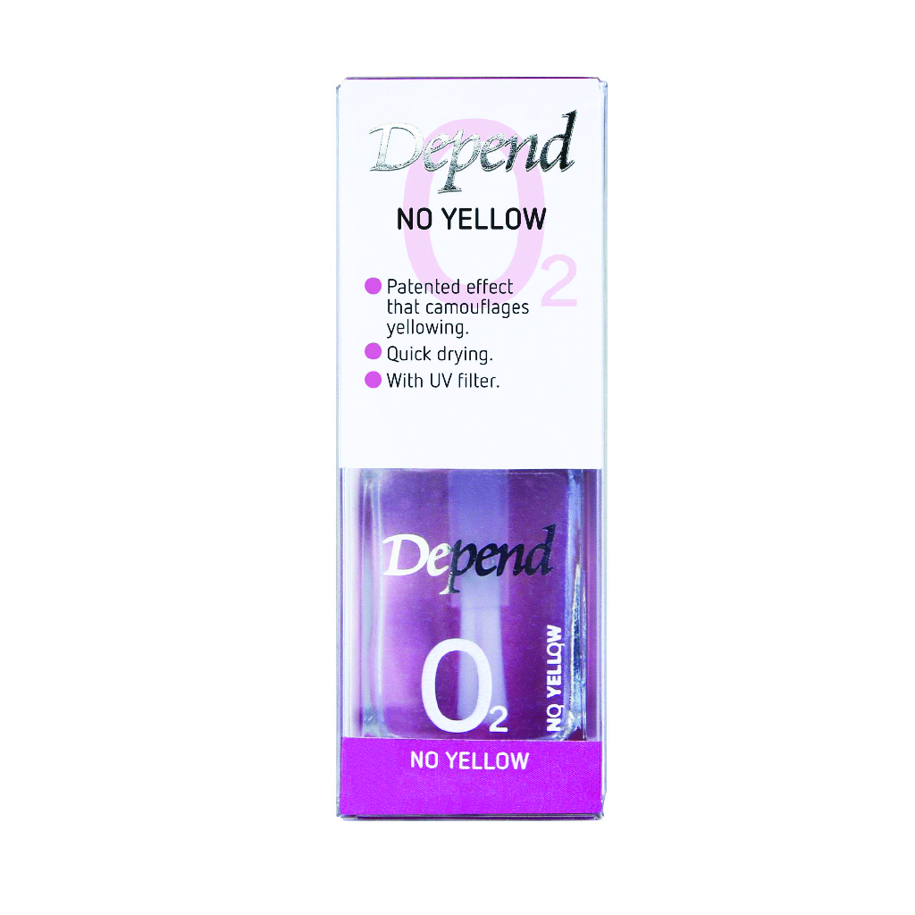 Depend, Nail Care O2 No Yellow, Breathable nail treatment to prevent yellowing, 10 ml