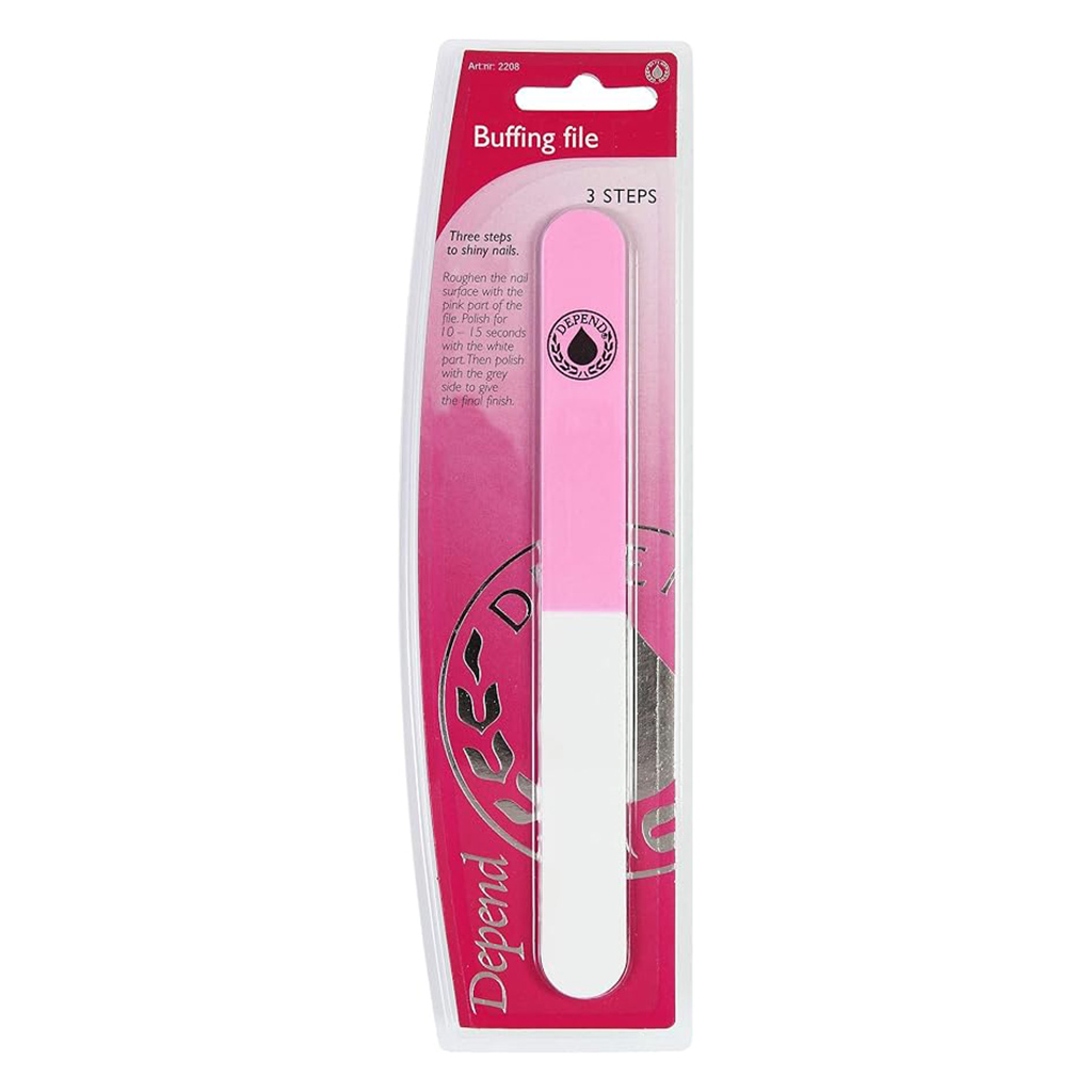 Depend, Nail care file 3-step buffing file, Multi-step nail buffer for smooth nails